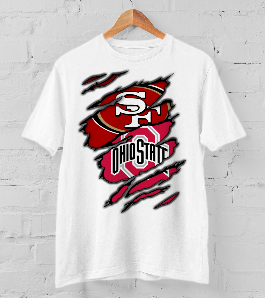 49ers SF Ohio State Buckeyes Logo Mashup T-Shirt
