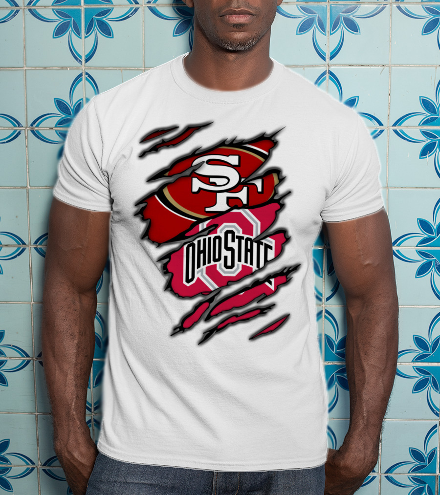 49ers SF Ohio State Buckeyes Logo Mashup T-Shirt