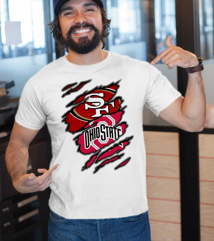 49ers SF Ohio State Buckeyes Logo Mashup T-Shirt