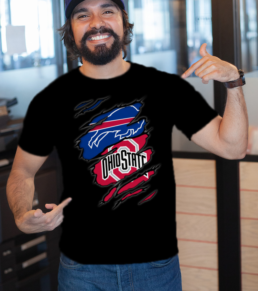 Bills Ohio State Torn Layered Emblem T-Shirt