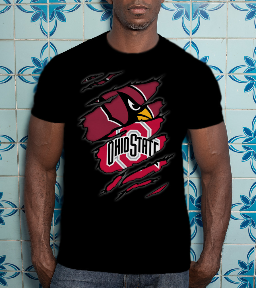 Cardinals Ohio State Buckeyes Torn T-Shirt