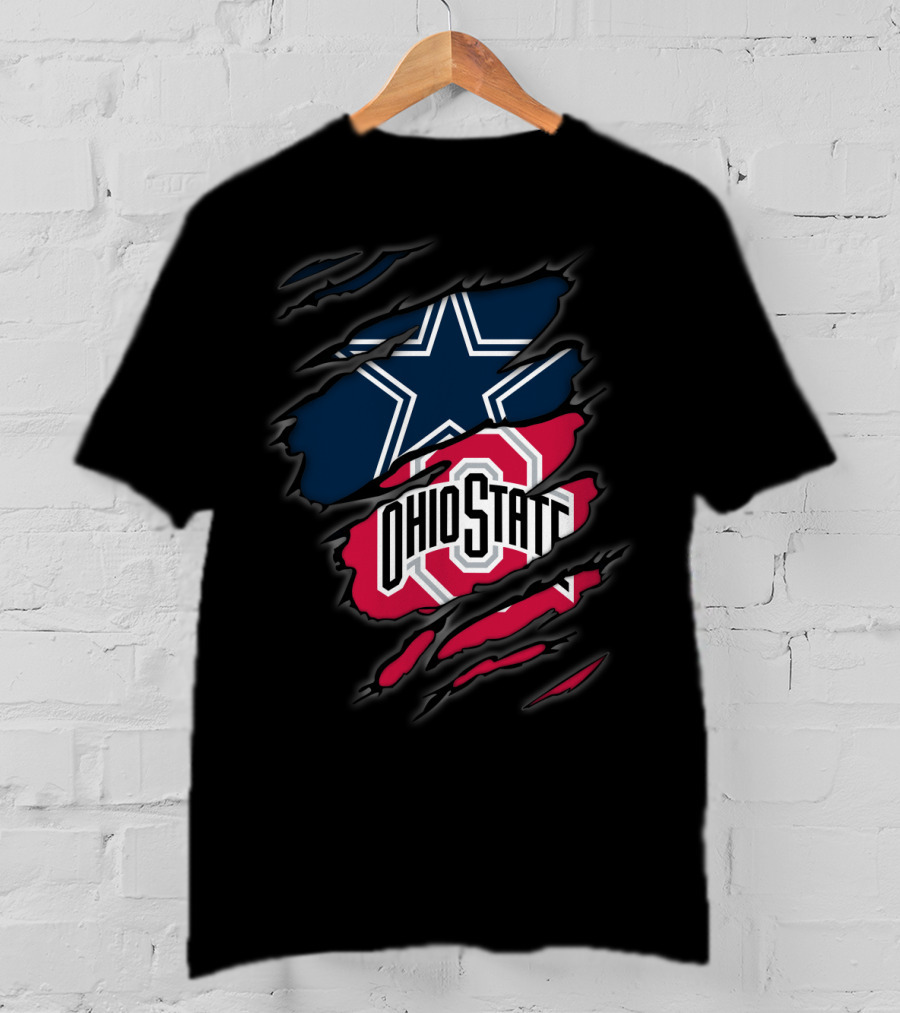 Dallas Cowboys Ohio State Buckeyes Fan Logo Mashup T-Shirt
