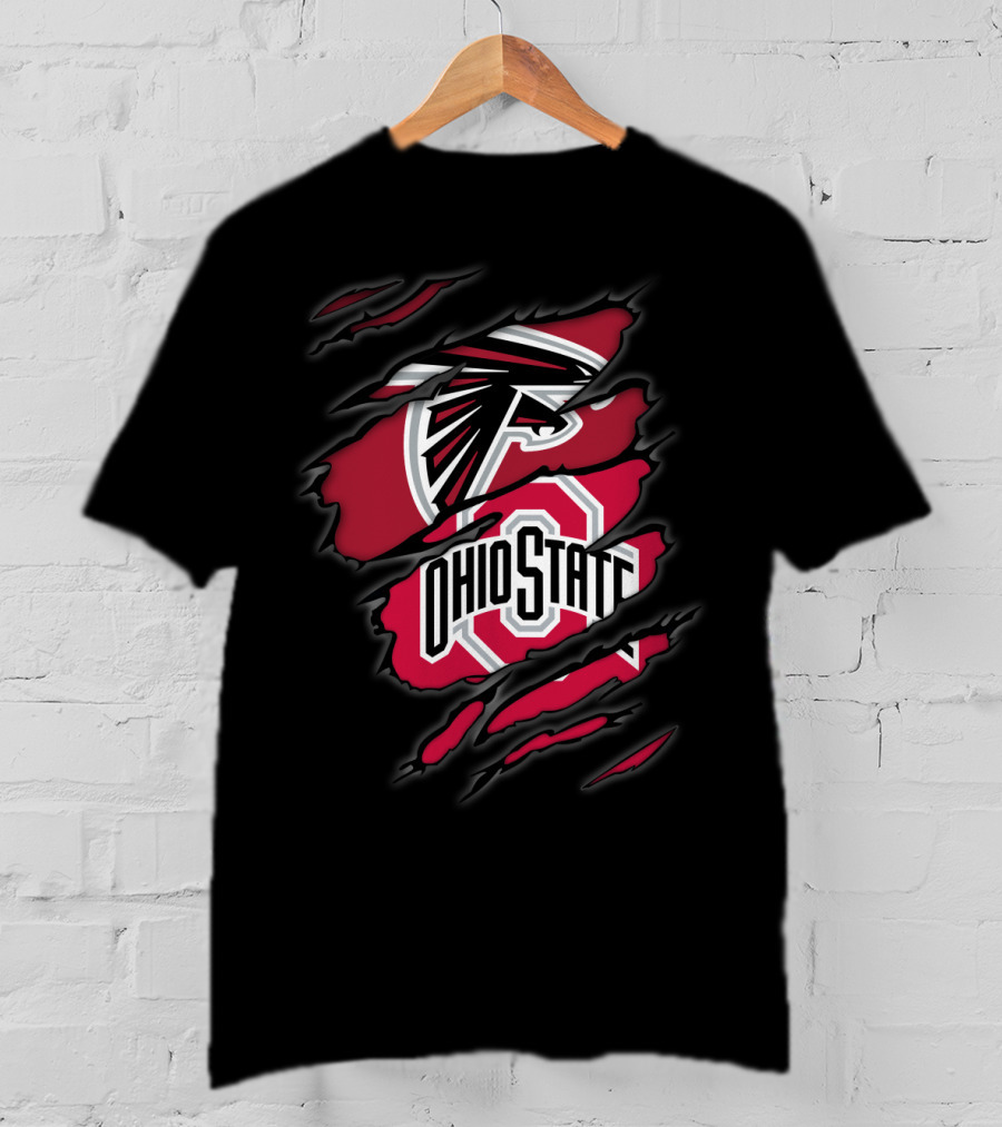 Falcons Ohio State Logo Ripped T-Shirt