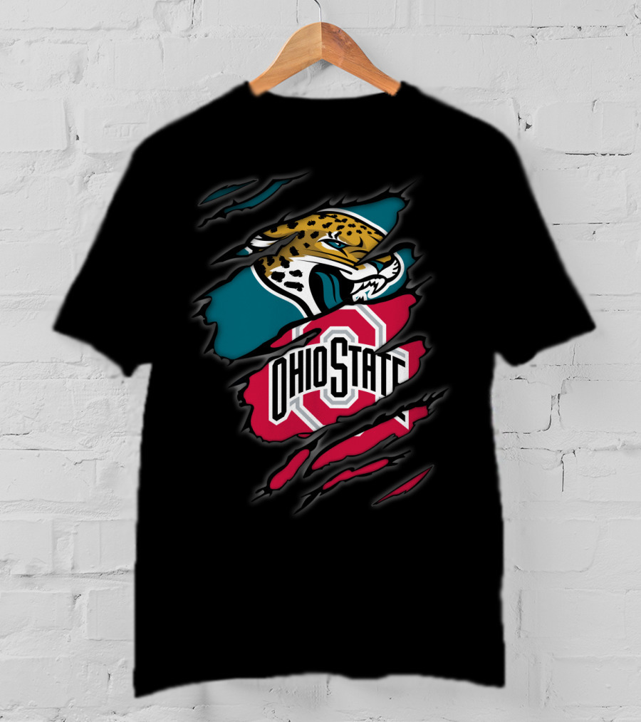 Jaguars Ohio State Claw Mark Logo Fusion T-Shirt