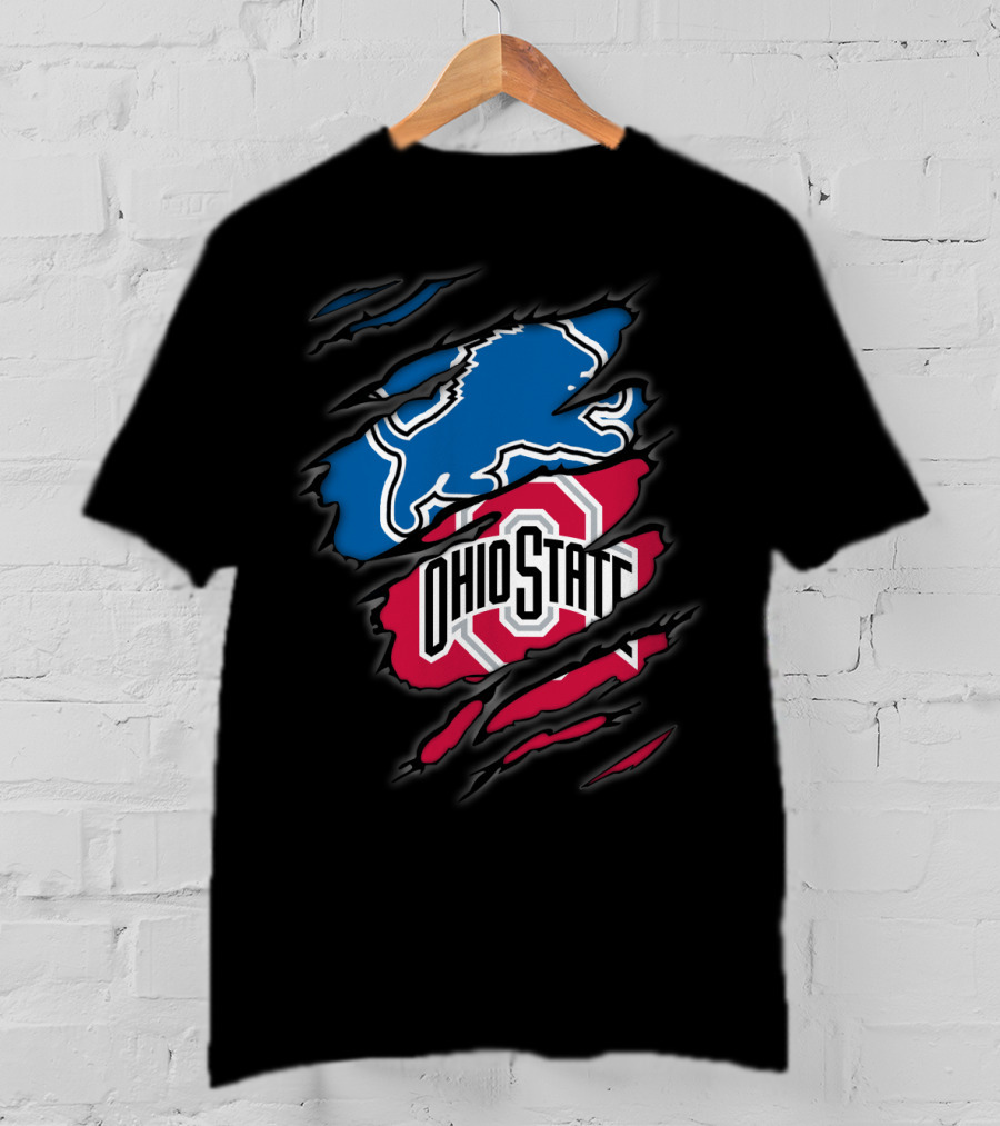 Detroit Lions Ohio State Buckeyes Fusion T-Shirt