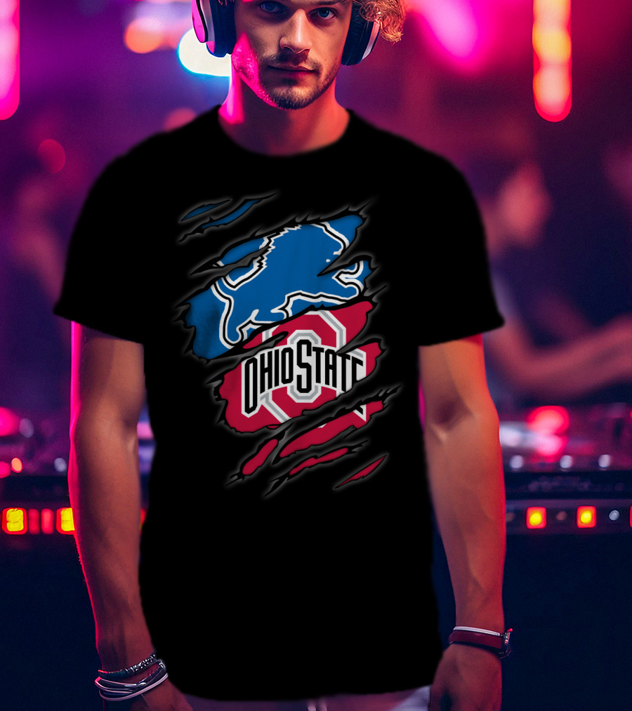Detroit Lions Ohio State Buckeyes Fusion T-Shirt
