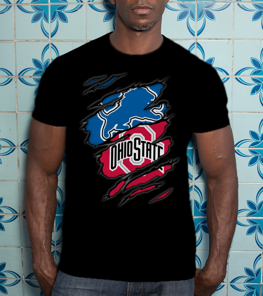 Detroit Lions Ohio State Buckeyes Fusion T-Shirt