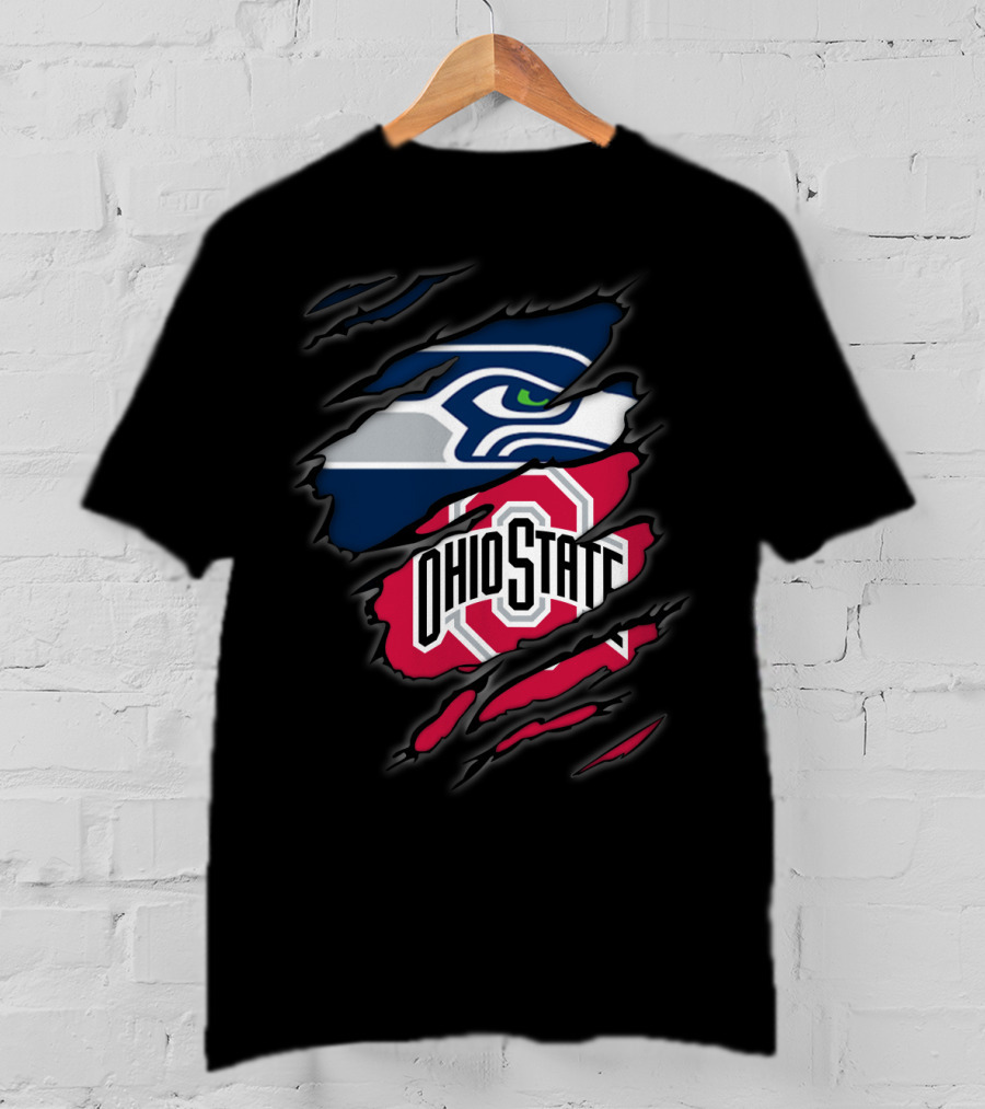Seahawks Ohio State Logo Mashup Claw T-Shirt