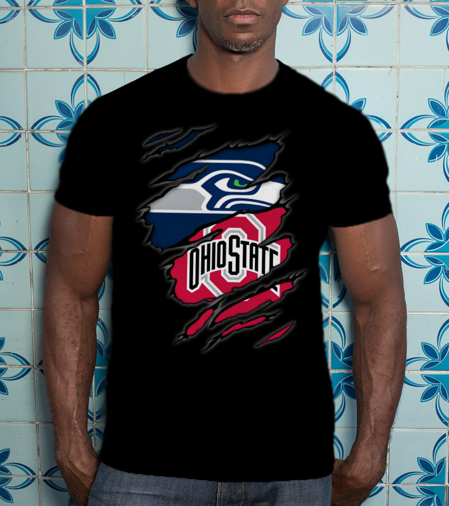 Seahawks Ohio State Logo Mashup Claw T-Shirt