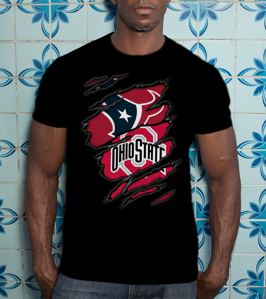 Texans Ohio State Logo Mashup T-Shirt