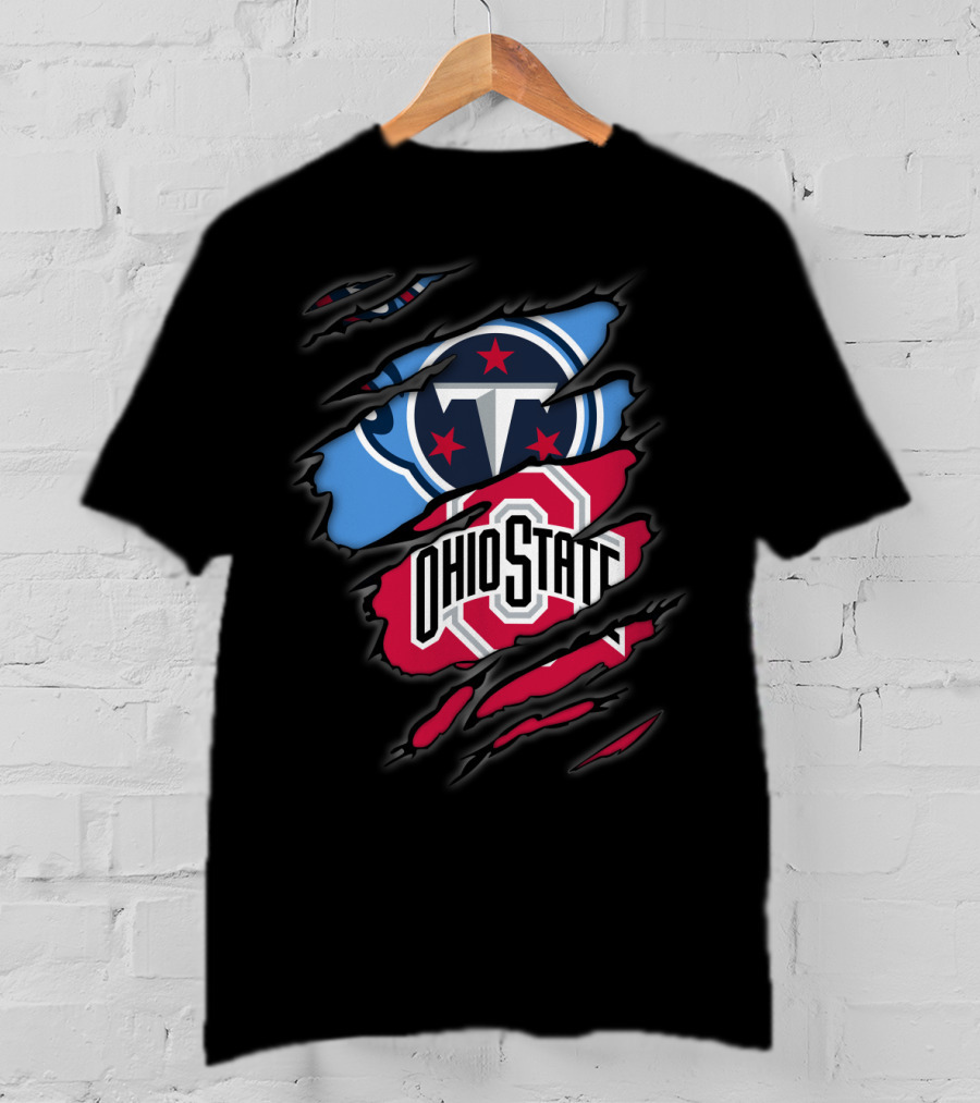 Titans Logo Ohio State Emblem Tear T-Shirt
