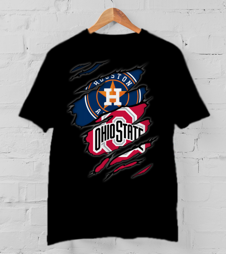 Houston Astros Ohio State Buckeyes Logo Mashup T-Shirt