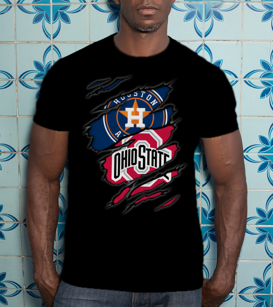 Houston Astros Ohio State Buckeyes Logo Mashup T-Shirt