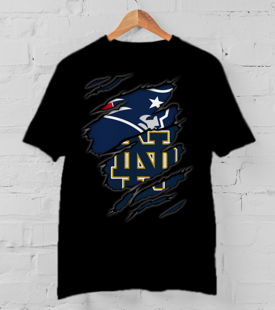 New England Patriots Notre Dame ND Logo Fusion T-Shirt