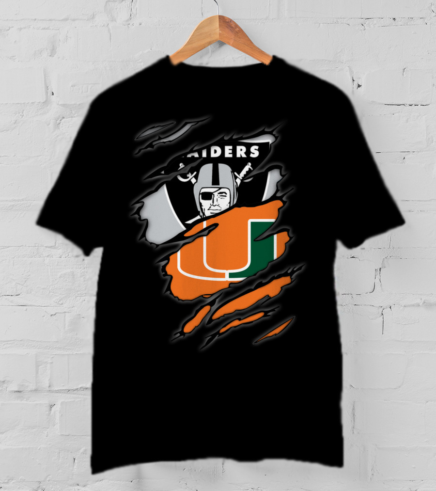 Raiders Miami Hurricanes Crossover T-Shirt