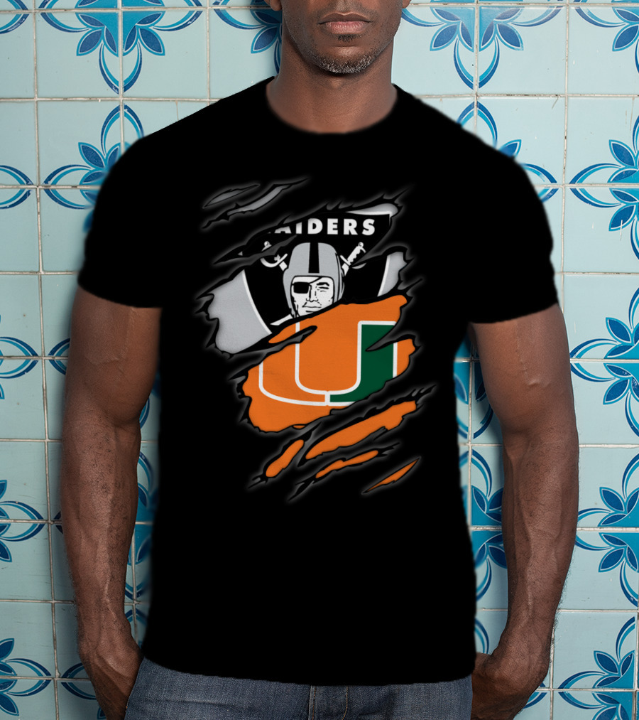 Raiders Miami Hurricanes Crossover T-Shirt