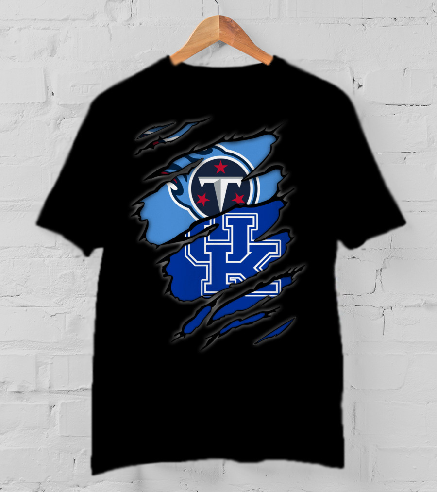 Tennessee Titans Logo With Kentucky Wildcats Emblem T-Shirt