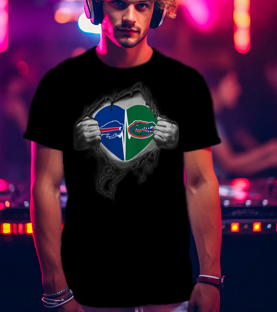 Buffalo Bills And Florida Gators Heart T-Shirt