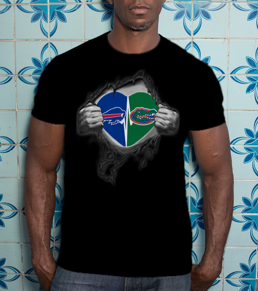 Buffalo Bills And Florida Gators Heart T-Shirt
