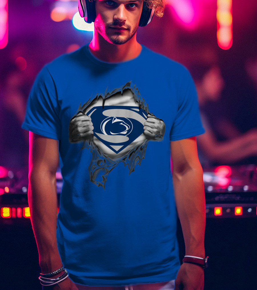 Penn State Nittany Lions Superman Logo Rip Open T-Shirt