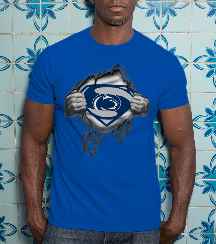 Penn State Nittany Lions Superman Logo Rip Open T-Shirt