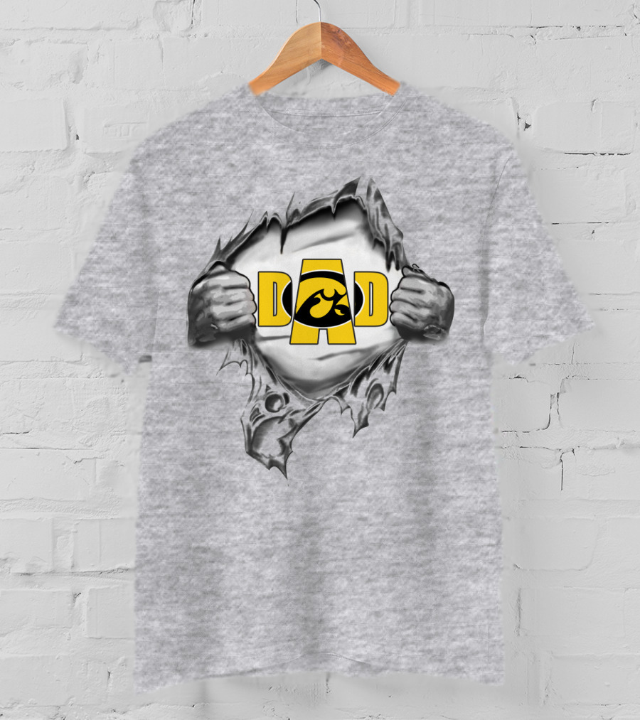 Iowa Hawkeyes Dad Black And Gold T-Shirt