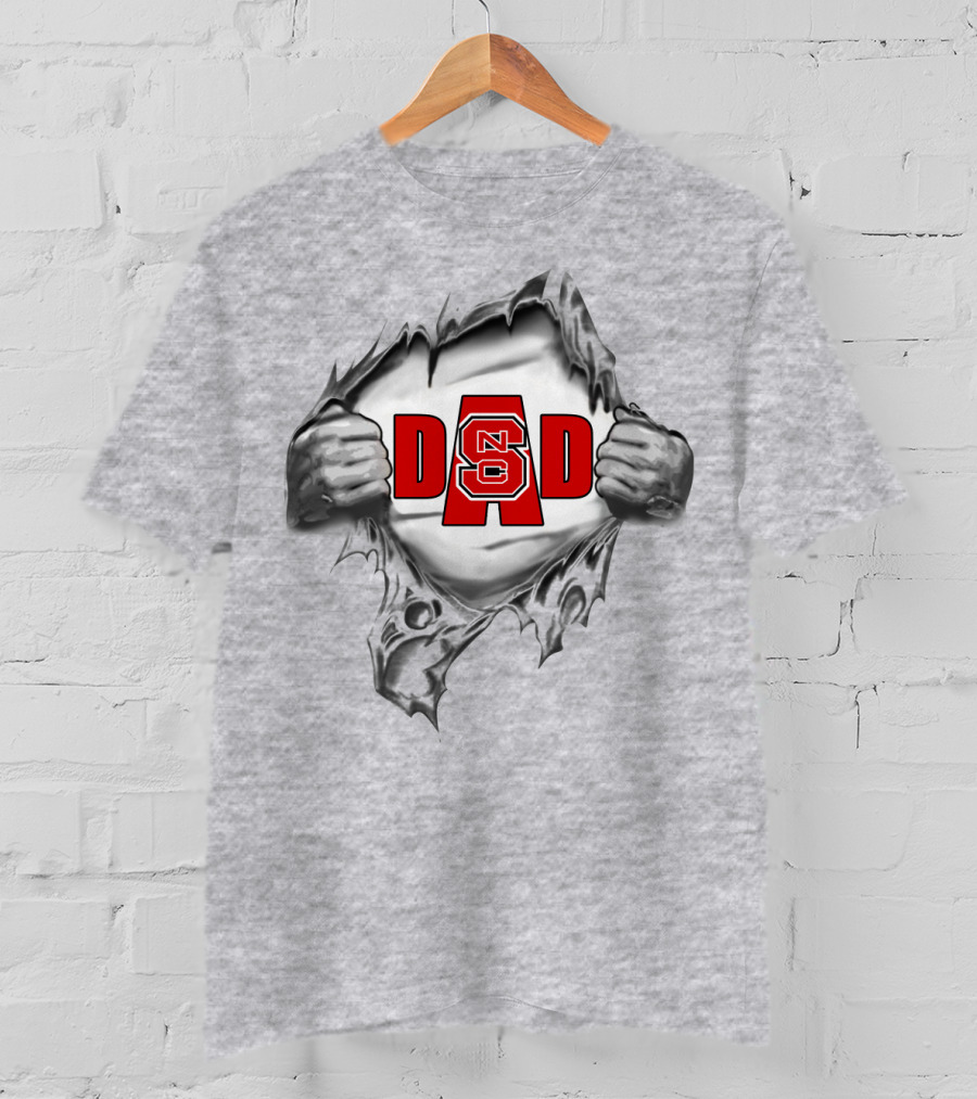 NC State Dad Logo Ripped T-Shirt