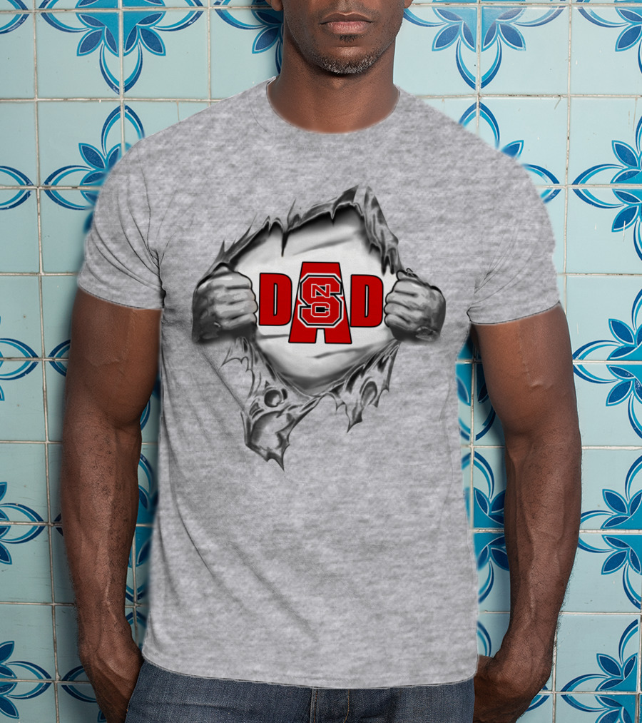 NC State Dad Logo Ripped T-Shirt