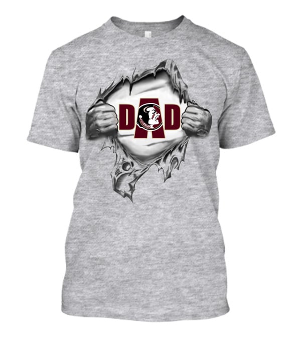 Seminoles Dad FSU Logo Tearing Fabric T-Shirt