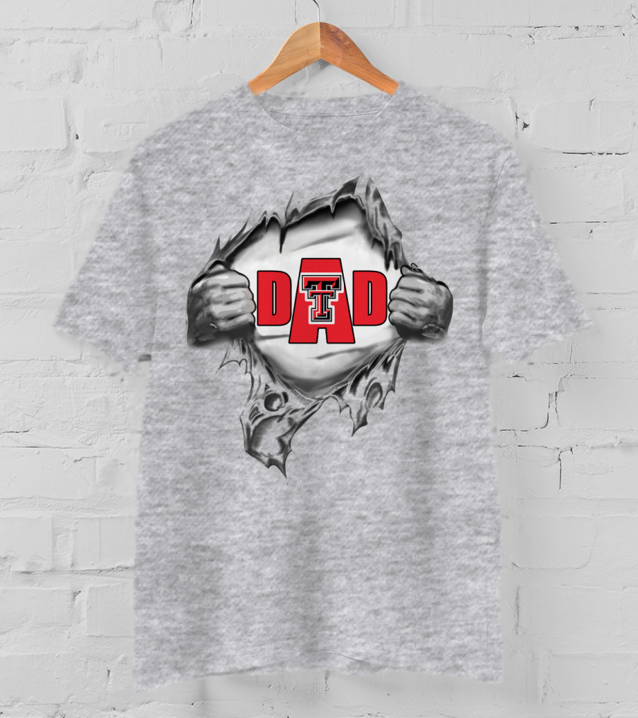 Texas Tech Dad Double T Logo Ripped T-Shirt