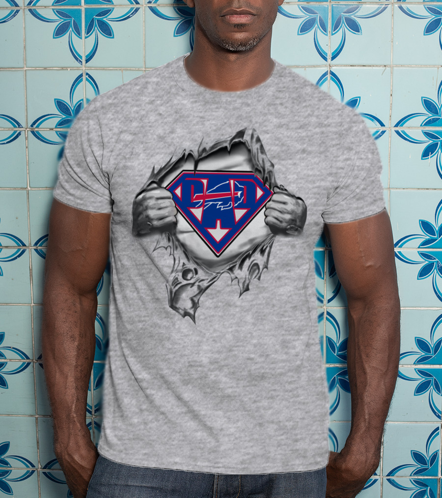 Bills Super Dad Buffalo Logo Shield T-Shirt