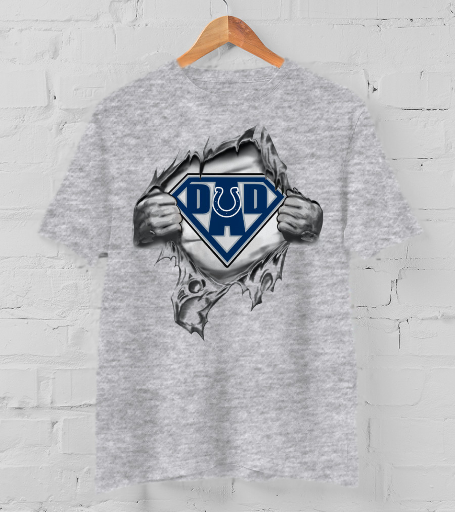 Colts Super Dad Logo Torn Metal Style T-Shirt