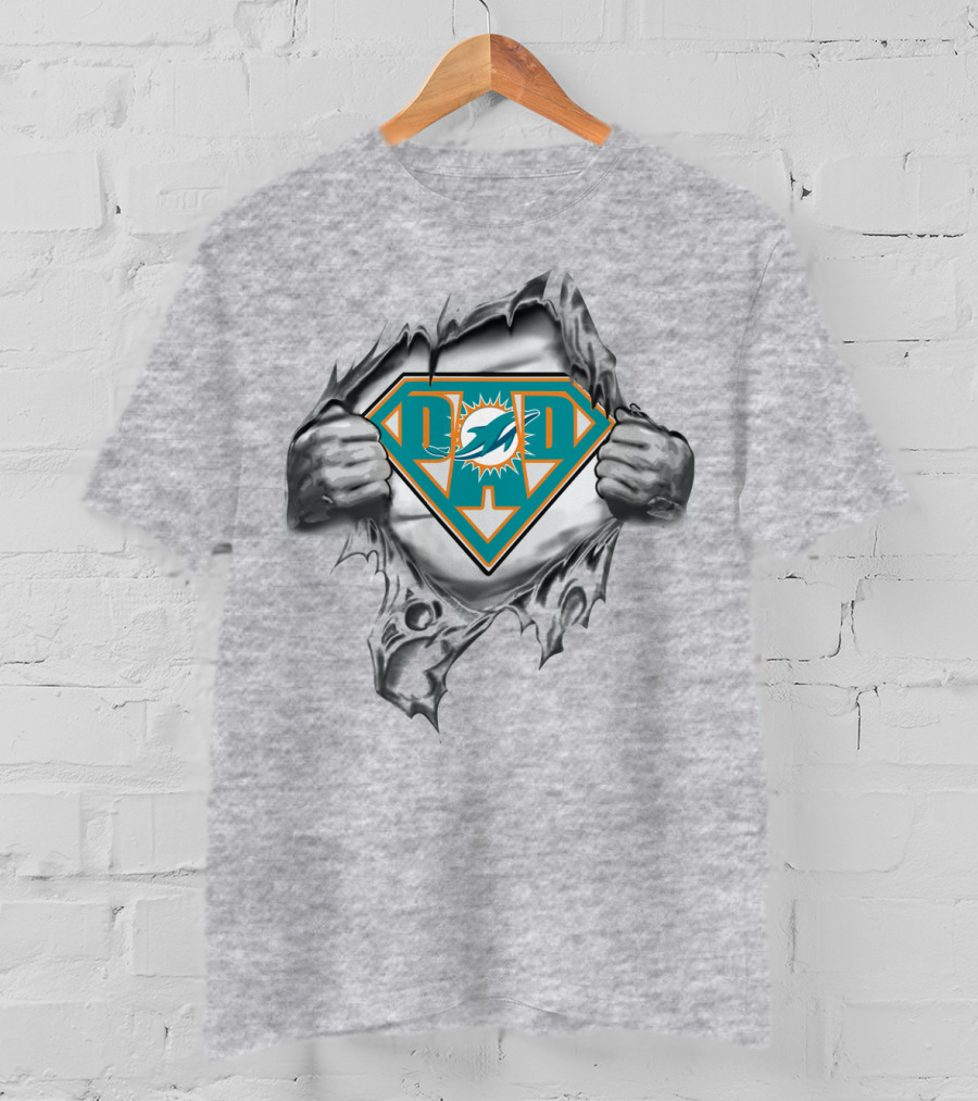 Miami Dolphins Superhero Logo Burst T-Shirt