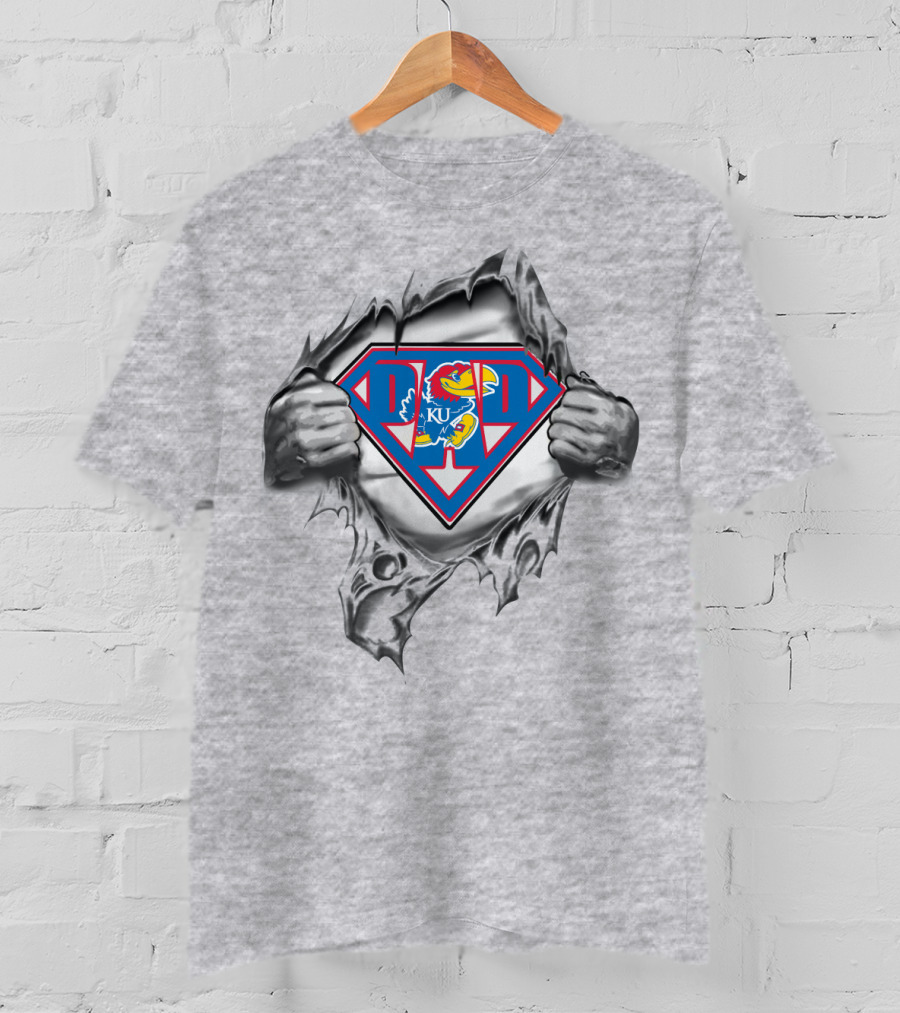 KU Kansas Jayhawks Superman Logo Tear T-Shirt
