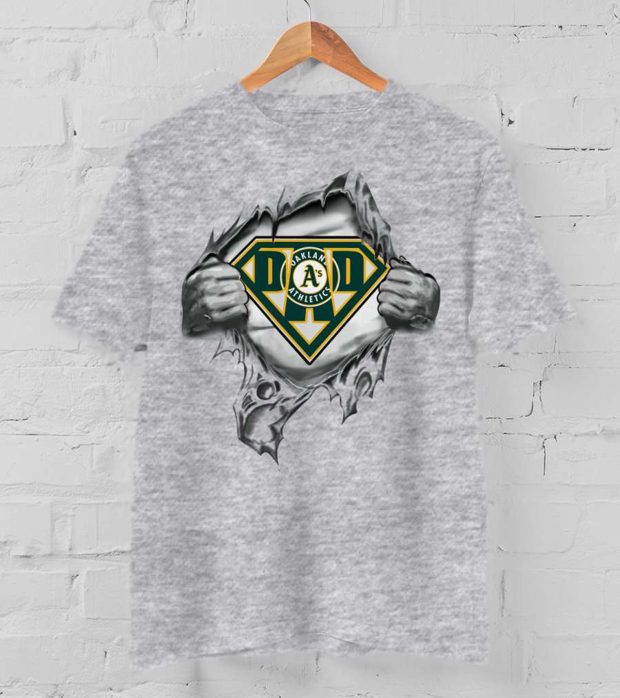 Oakland Athletics Dad Superhero Emblem T-Shirt