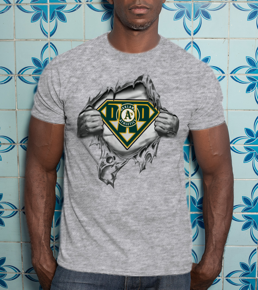 Oakland Athletics Dad Superhero Emblem T-Shirt