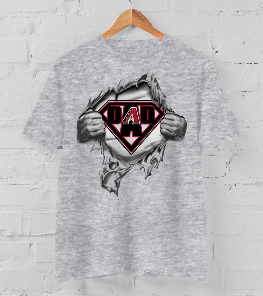 Arizona Diamondbacks Dad Superman Style Logo Rip T-Shirt