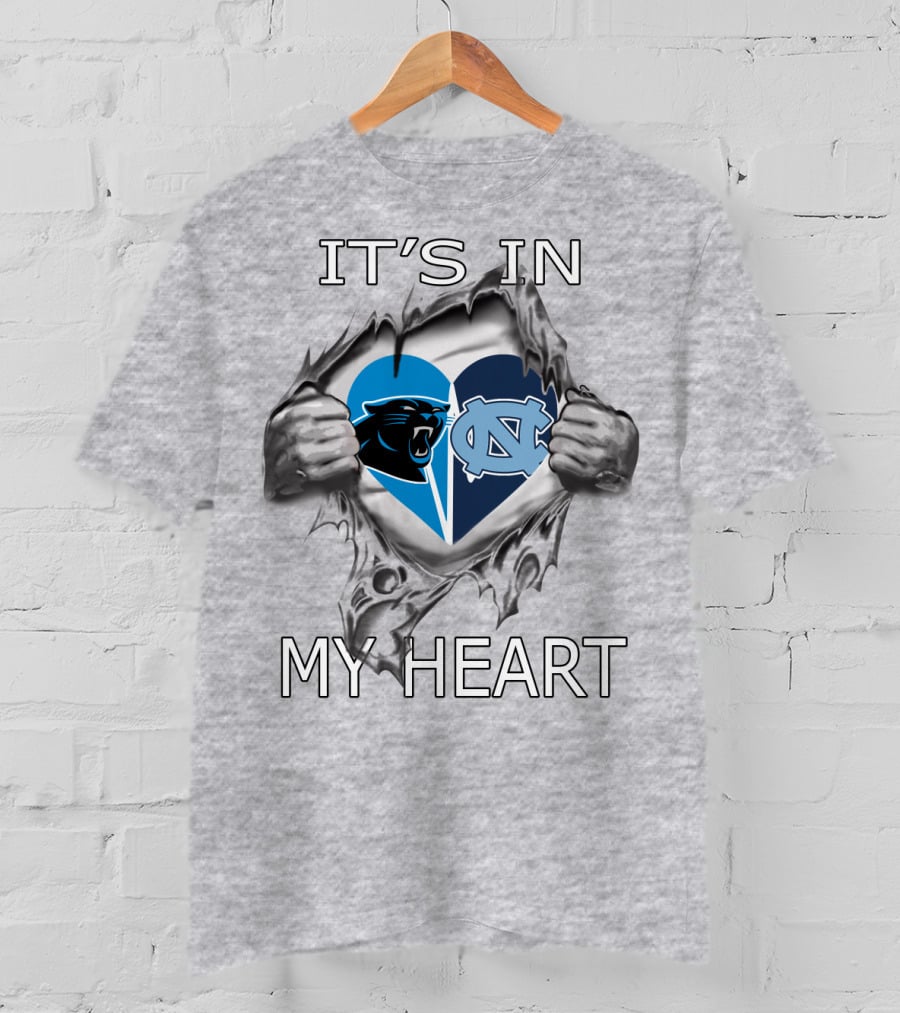 Panthers Tar Heels It's In My Heart T-Shirt