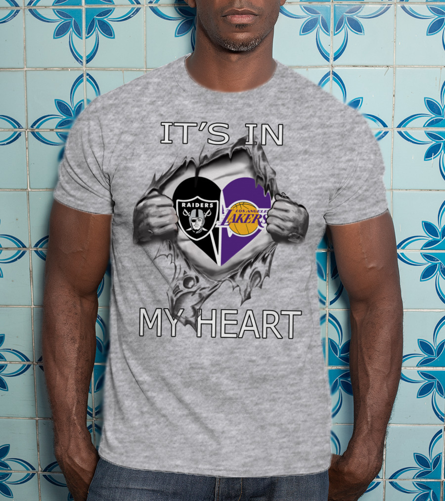 Raiders Los Angeles Lakers It's In My Heart T-Shirt