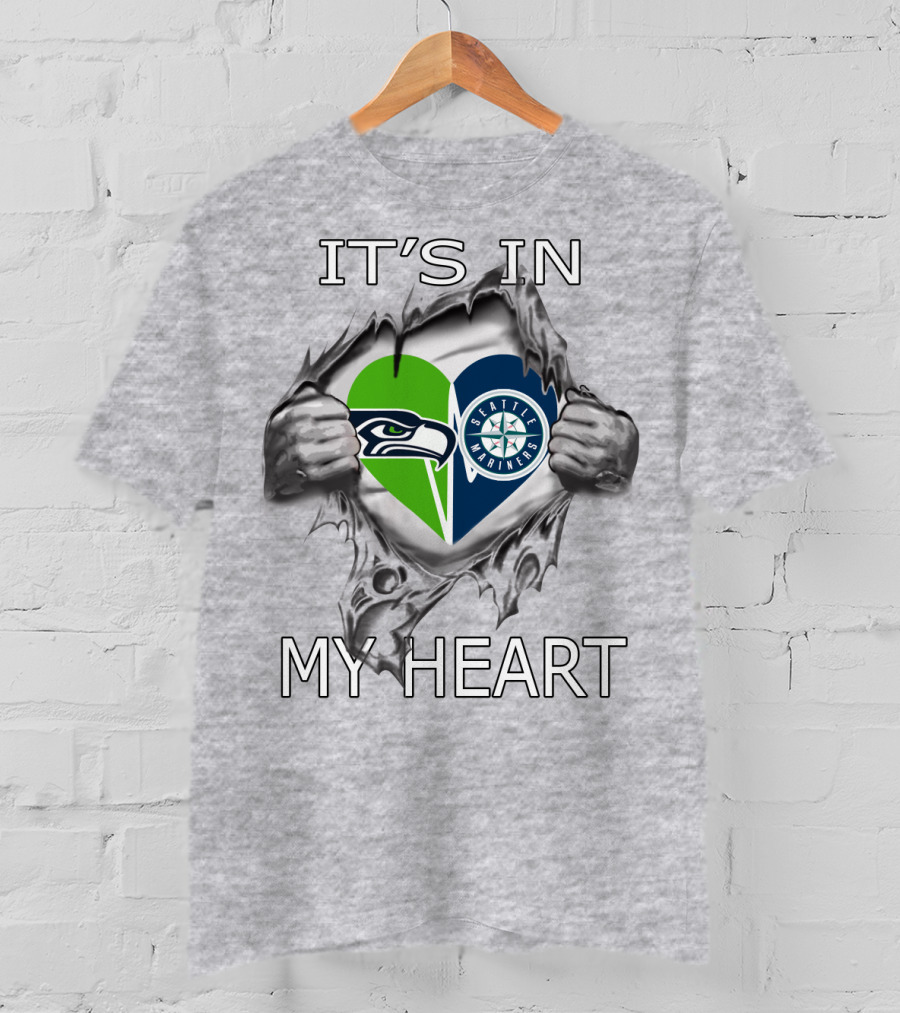 Seahawks Mariners It's In My Heart T-Shirt