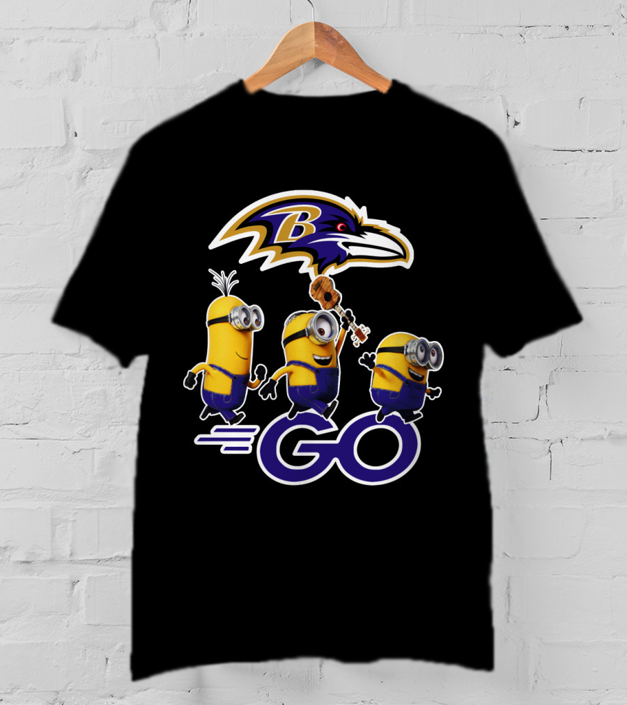 Baltimore Ravens Go Minions Football Mascot Fan T-Shirt