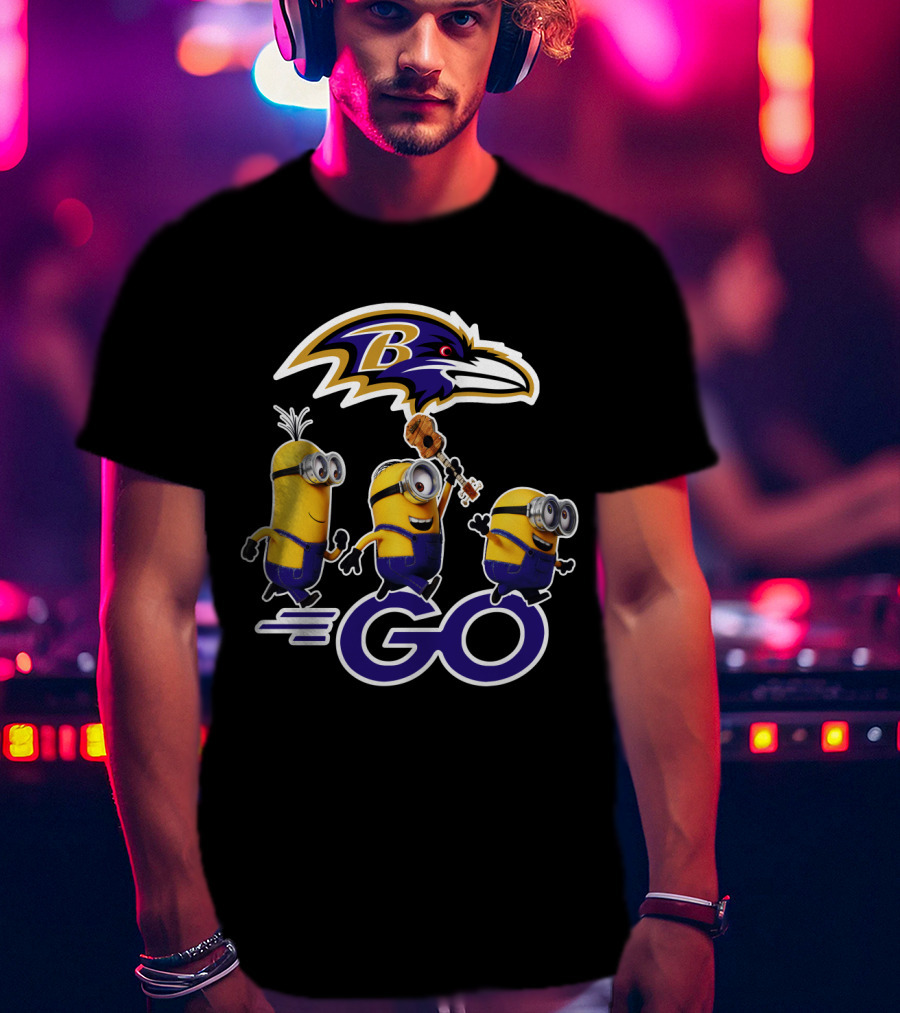 Baltimore Ravens Go Minions Football Mascot Fan T-Shirt