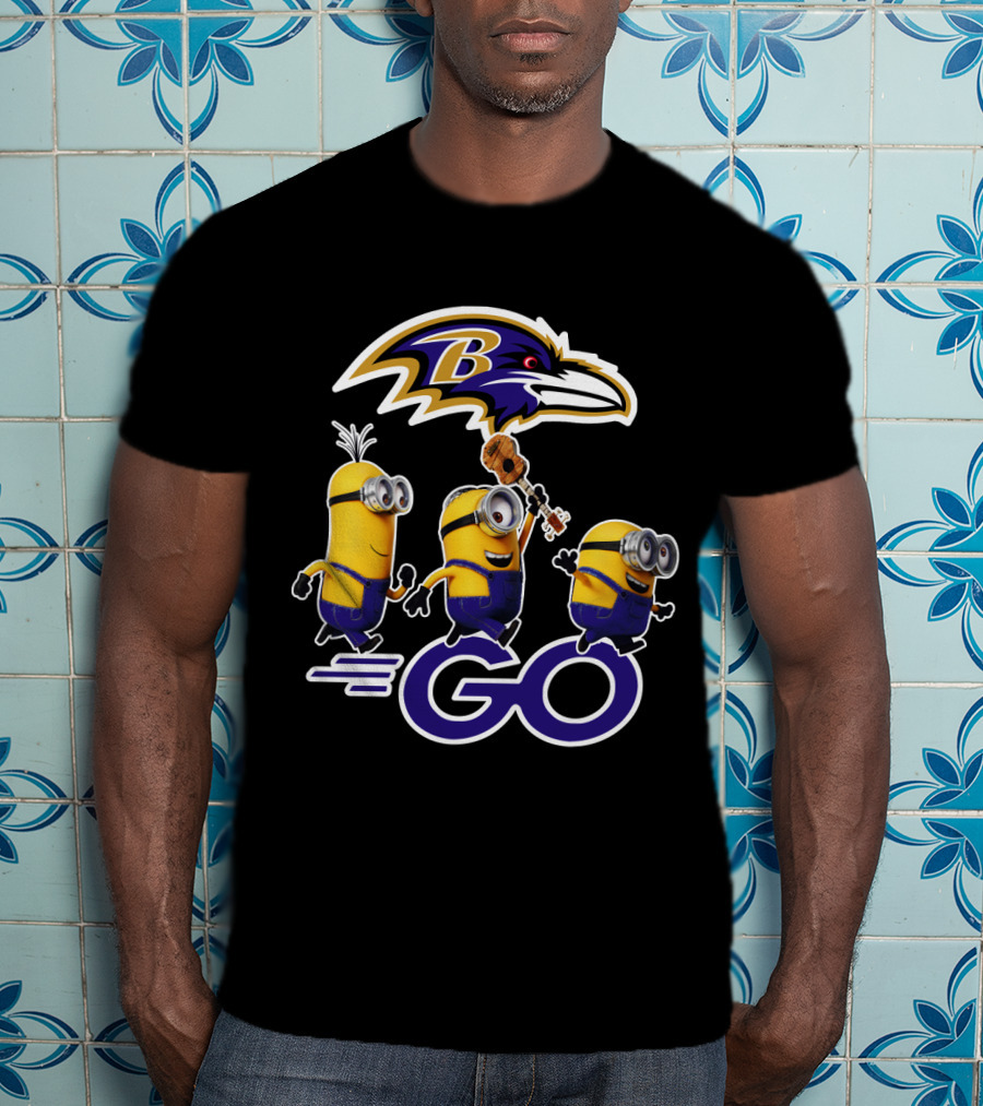 Baltimore Ravens Go Minions Football Mascot Fan T-Shirt