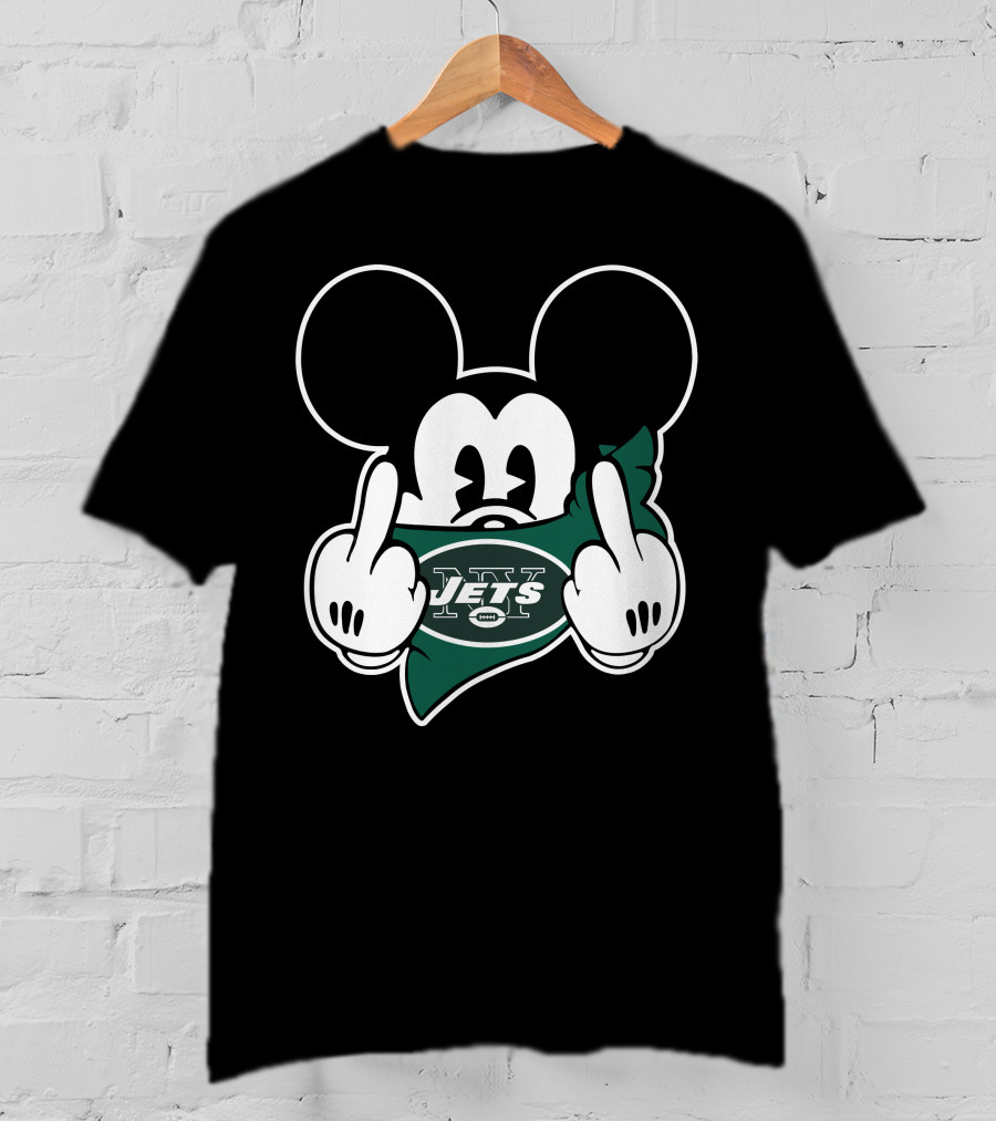 Jets Mickey Mouse Middle Finger T-Shirt