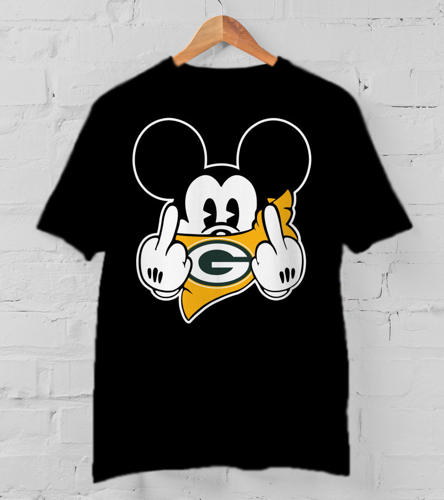 Packers Mickey Mouse Middle Finger Gesture T-Shirt
