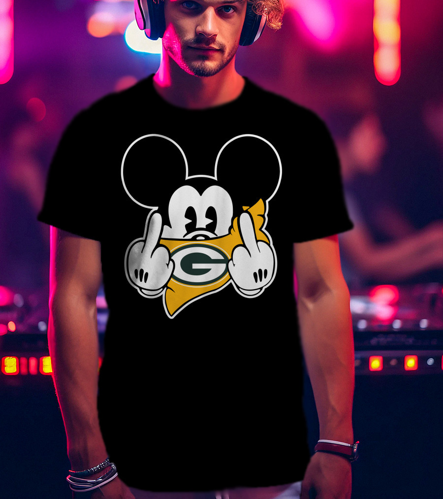 Packers Mickey Mouse Middle Finger Gesture T-Shirt