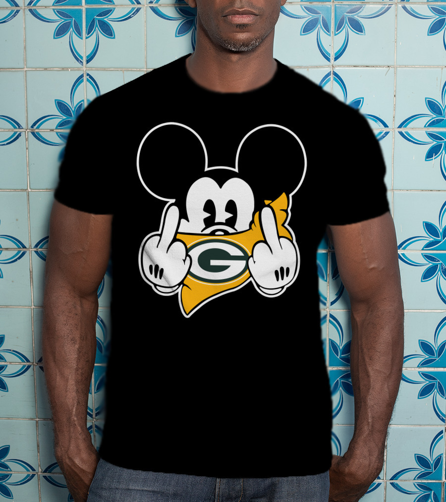 Packers Mickey Mouse Middle Finger Gesture T-Shirt