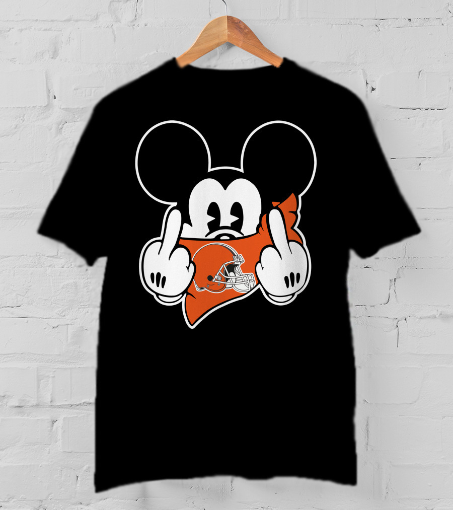 Browns Cleveland Football Helmet Mascot Gesture T-Shirt