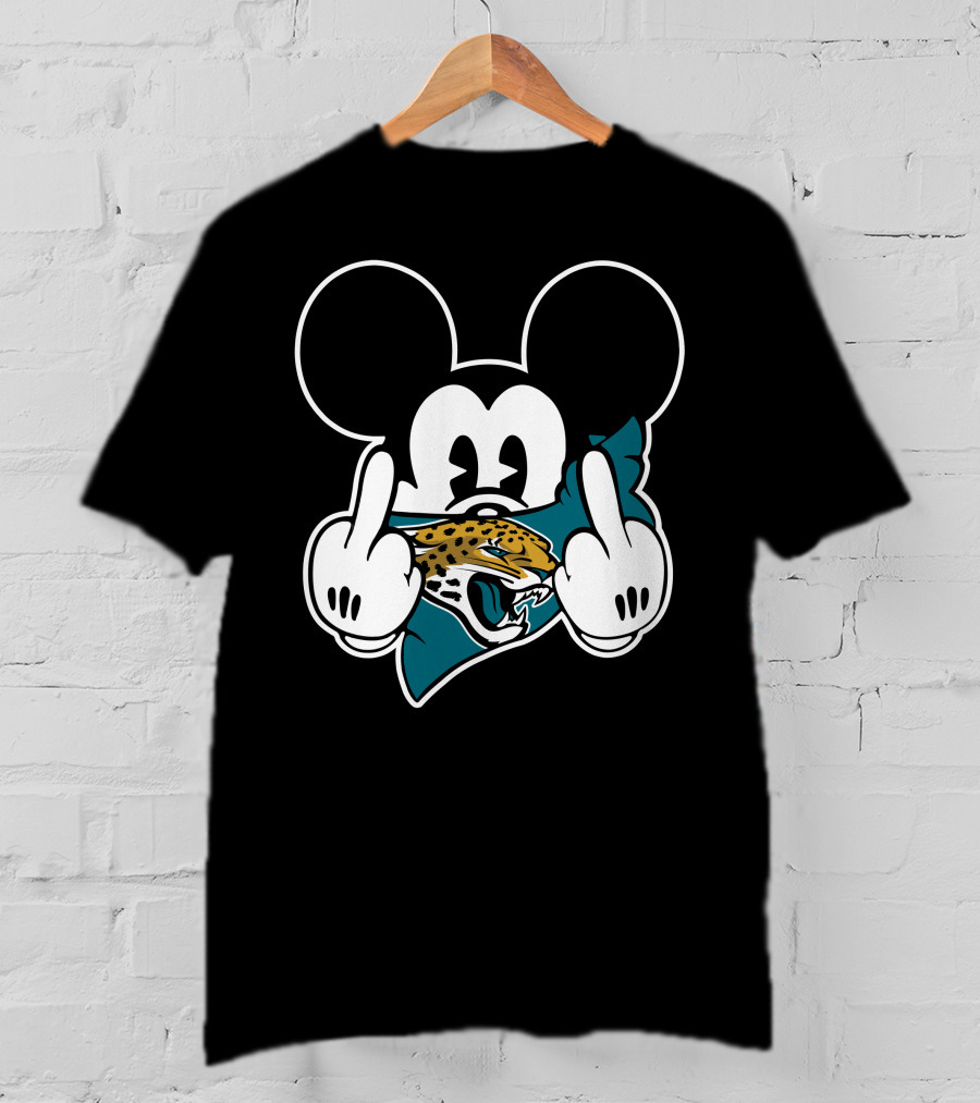 Mickey Mouse Jacksonville Jaguars Middle Finger T-Shirt