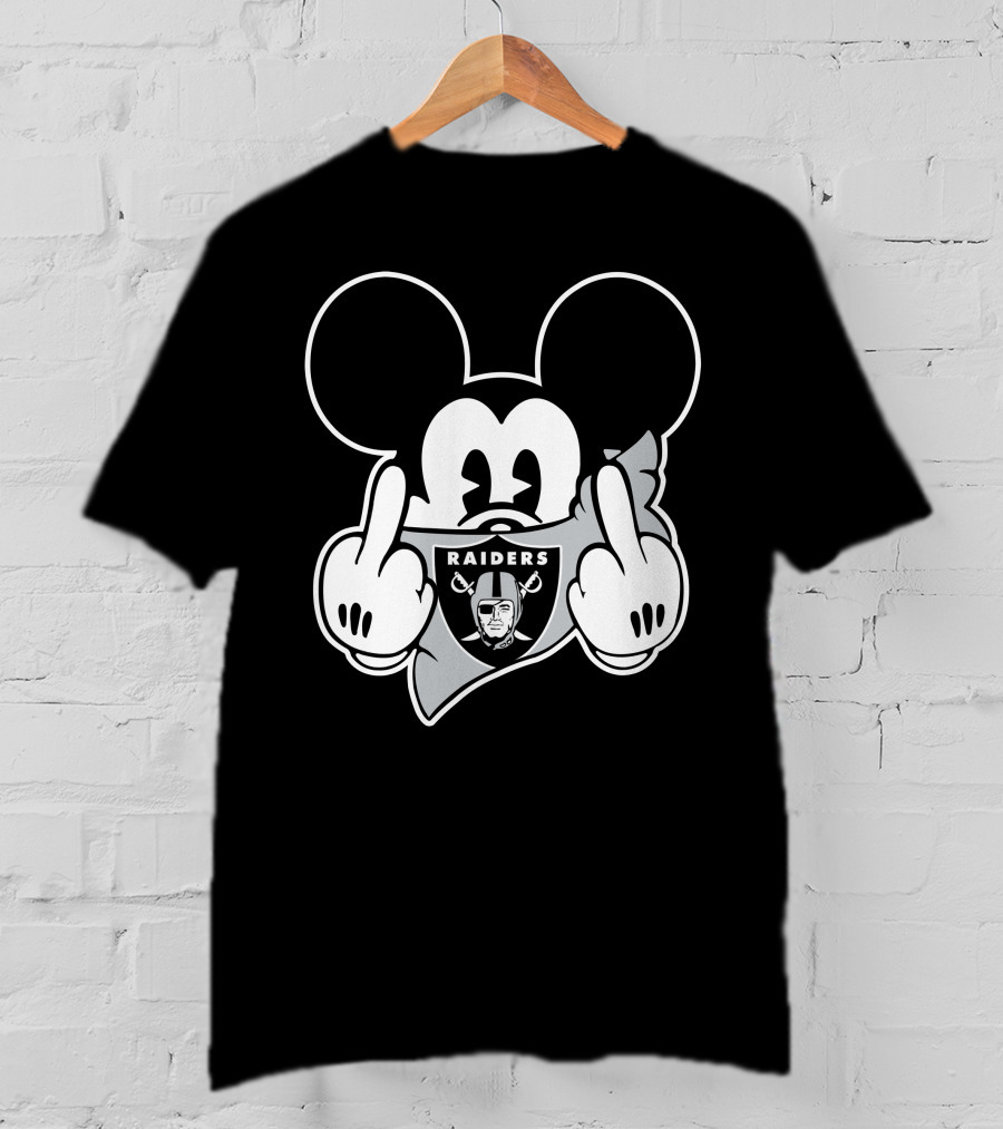 Raiders Logo Parody With Cartoon Character Showing Middle Fingers T-Shirt
